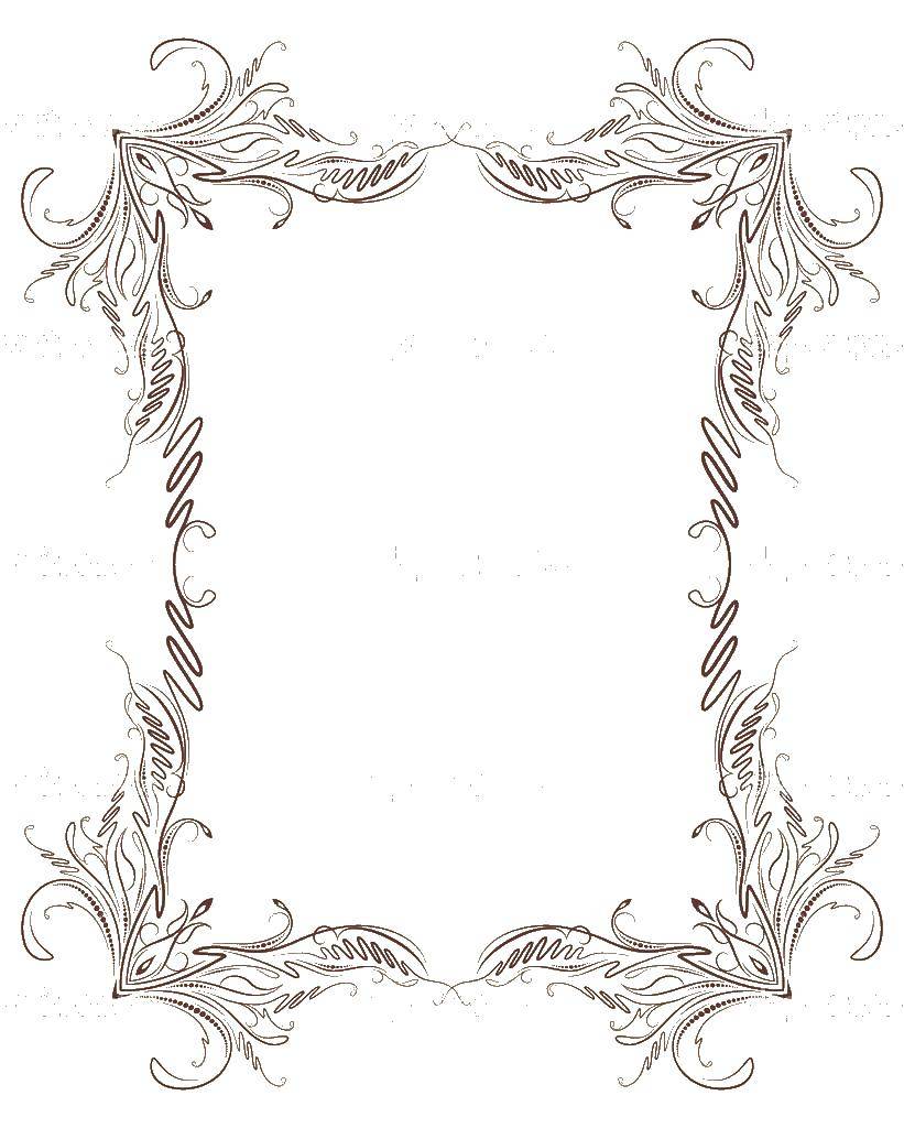 Coloring Beautiful frame with ink. Category vintage frame for text. Tags:  frame.