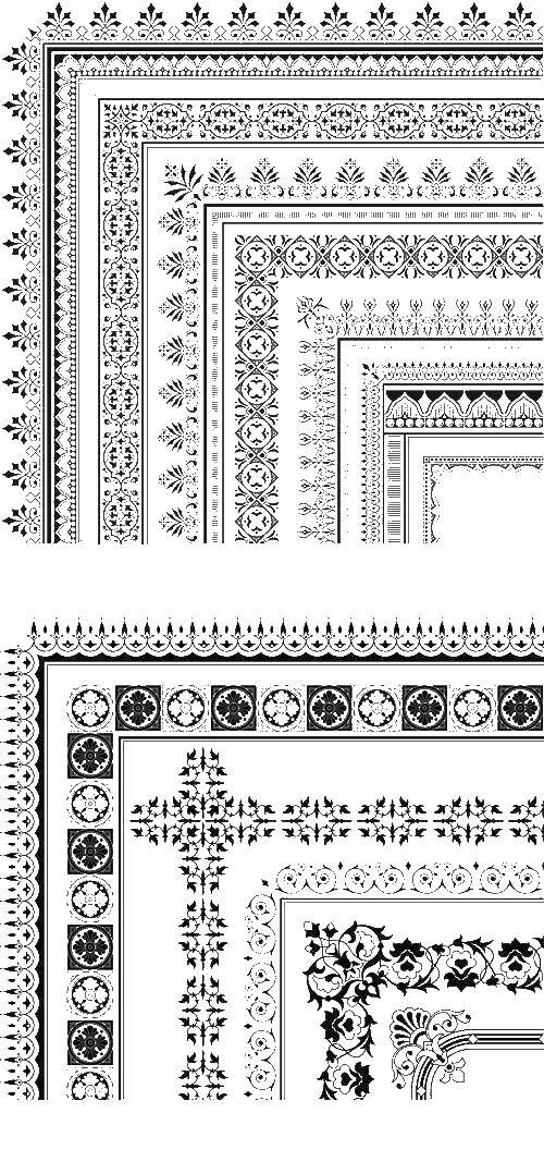 Coloring Many patterns for frames. Category vintage frame for text. Tags:  frames.