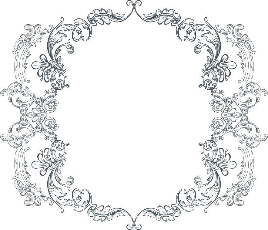 Coloring A large and complex frame pattern. Category vintage frame for text. Tags:  frame.