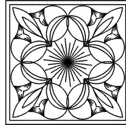 Раскраски квадрат, Раскраска Квадраты на кругах С геометрическими фигурами.