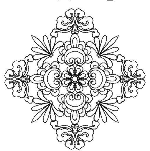 Coloring Floral pattern. Category vintage frame for text. Tags:  flowers, pattern.