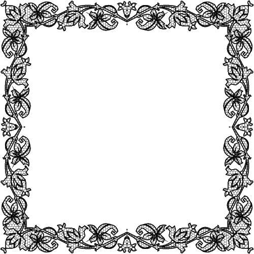 Coloring Square frame with flowers. Category frame for text. Tags:  a square-shaped frame.