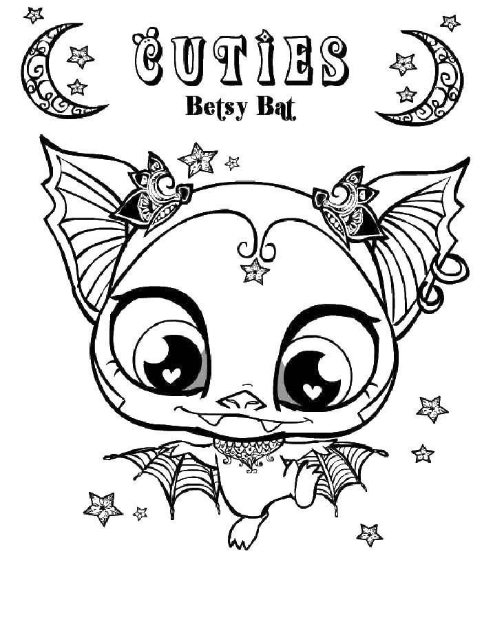 Coloring Cool bat. Category kittens and puppies. Tags:  bat.