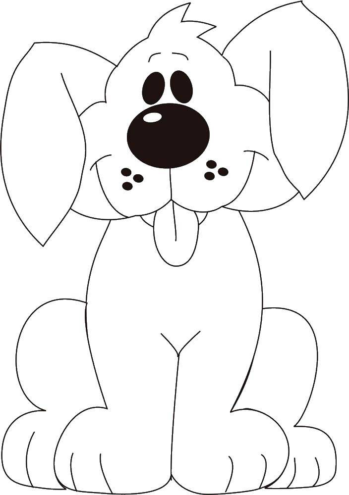 Coloring The contour of the dog. Category dogs. Tags:  outline .