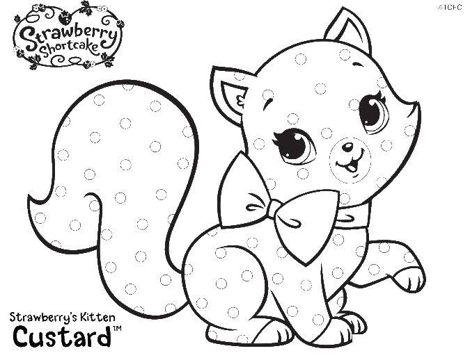 Coloring Kitty Charlotte. Category Charlotte zemlyanichka cartoons. Tags:  Charlotte, a strawberry, cartoons, cat.