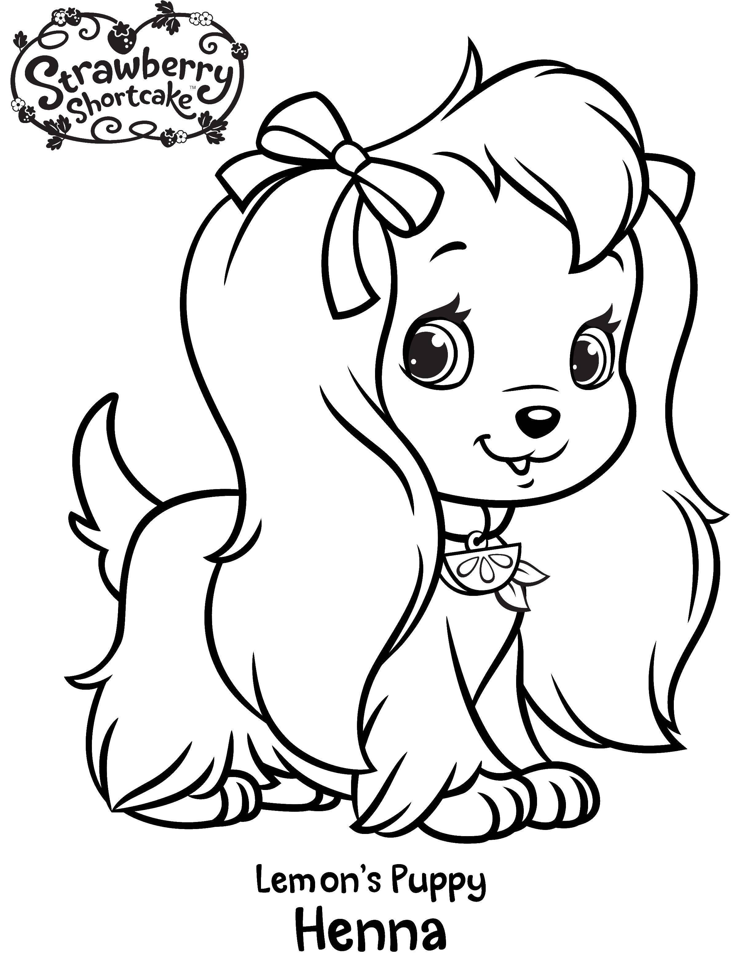 Coloring Puppy lemon Haina. Category Charlotte zemlyanichka cartoons. Tags:  Charlotte, a strawberry, cartoons, dog.