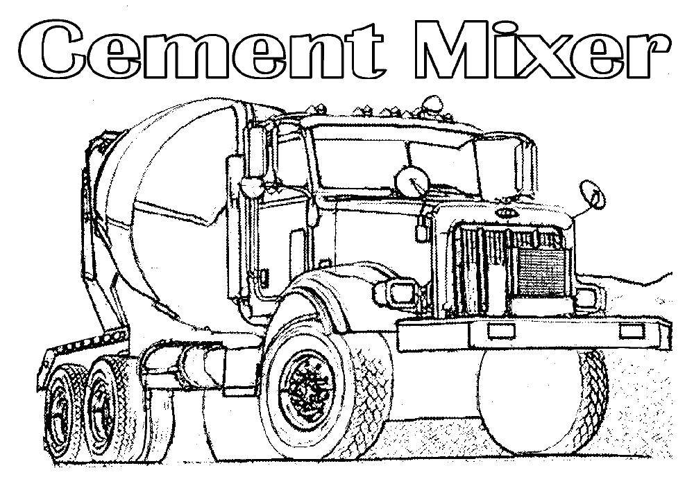 Cement truck coloring pages 
