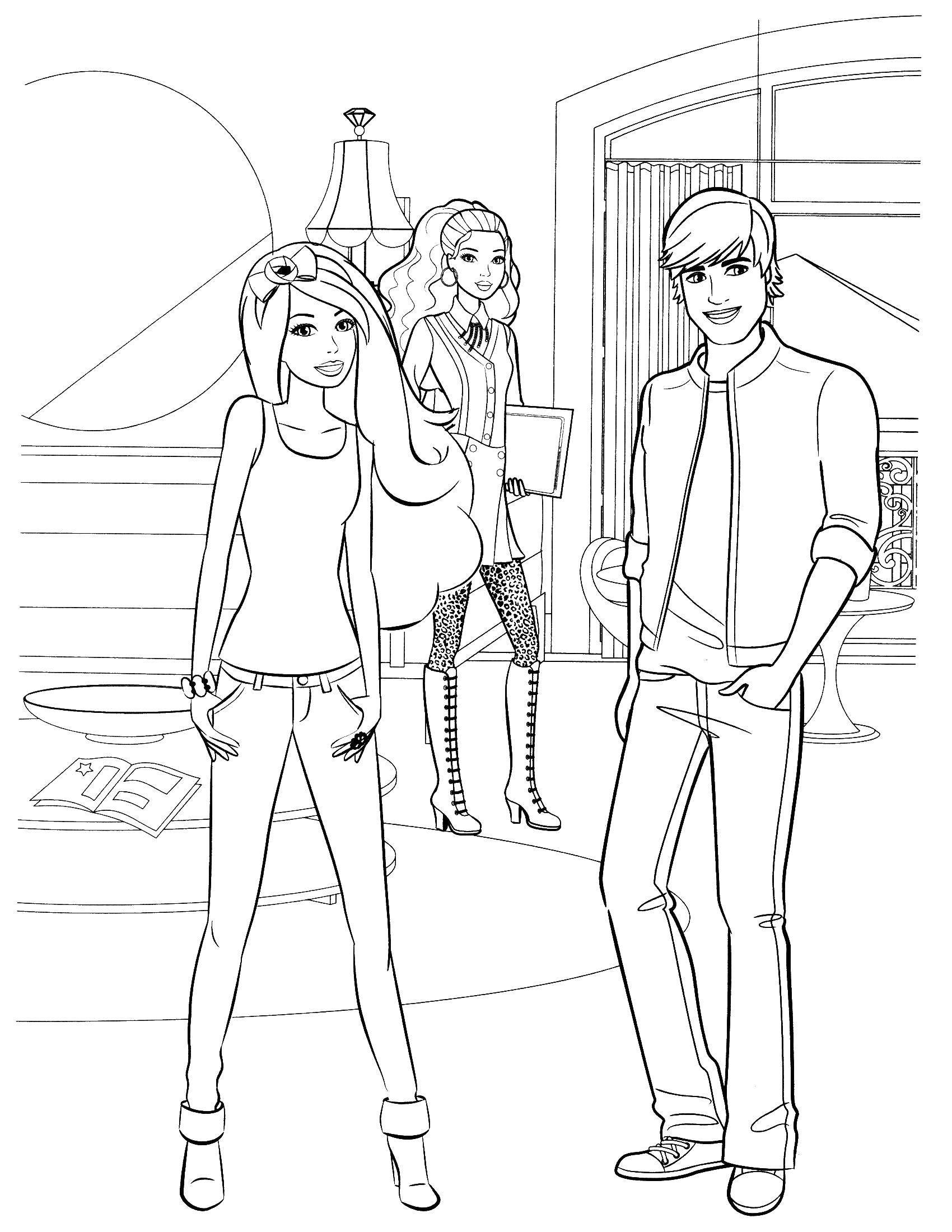 Coloring Barbie and her friends. Category Barbie . Tags:  Barbie , model, Druzba.