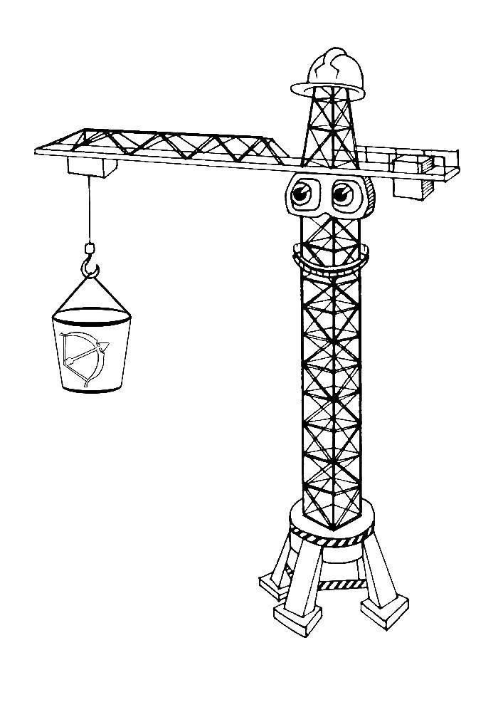 Название: Раскраска Кран. Категория: стройка. Теги: Кран.