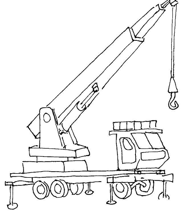 Название: Раскраска Кран. Категория: стройка. Теги: Кран.