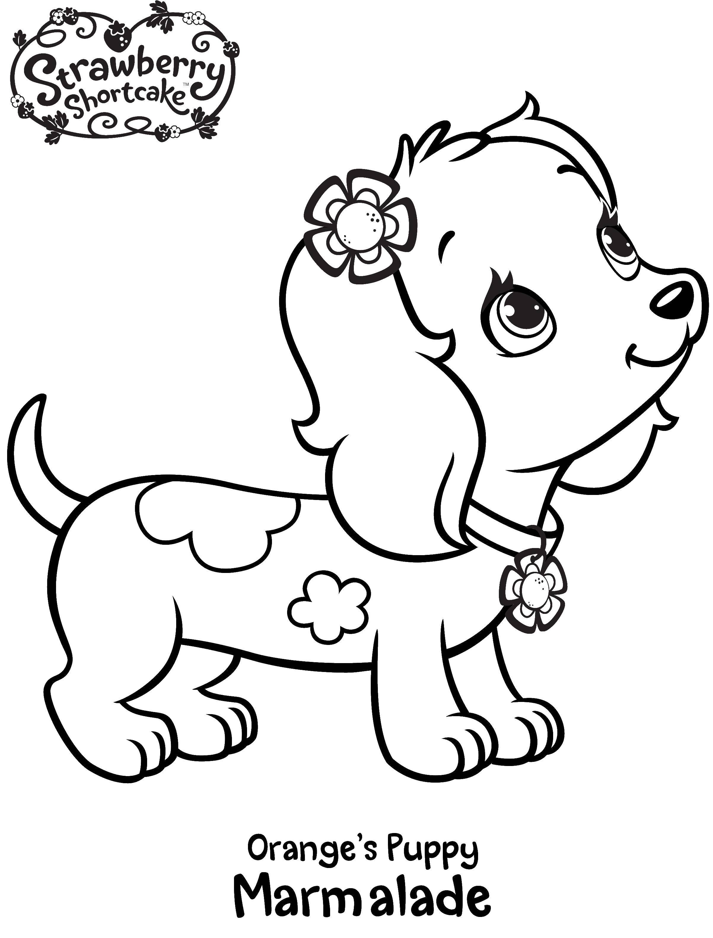 Coloring Puppy apelsinka jellybean. Category Charlotte zemlyanichka cartoons. Tags:  Charlotte, a strawberry, cartoons, dog.