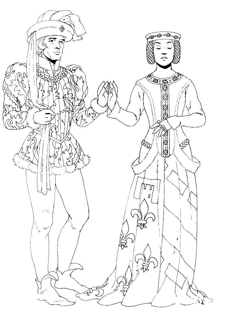 Coloring The king and Queen. Category fashion. Tags:  fashion, ball.