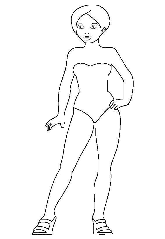 Coloring The swimsuit model. Category models. Tags:  model, swimwear.