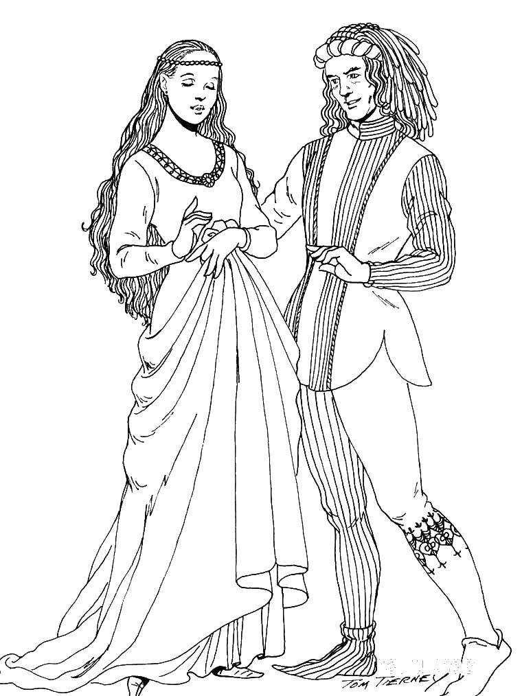 Название: Раскраска Одежда в средних веках. Категория: мода. Теги: одежда, мода, средние века.