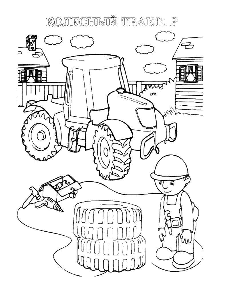 Coloring Tractor. Category nice. Tags:  Tractor.