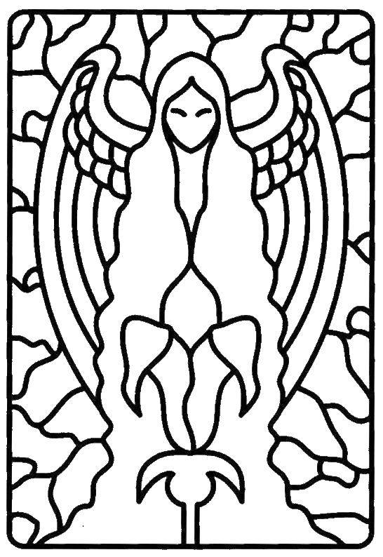 Coloring Angel. Category angels. Tags:  angel, painting, wings.
