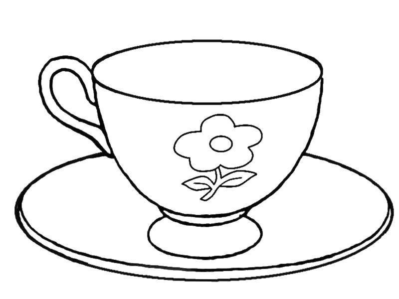 Coloring Mug and saucer. Category dishes. Tags:  crockery, Cup, mug, saucer.