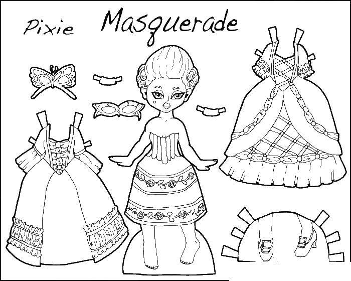 Coloring Dress-up doll. Category the clothes and the doll. Tags:  clothes, doll.