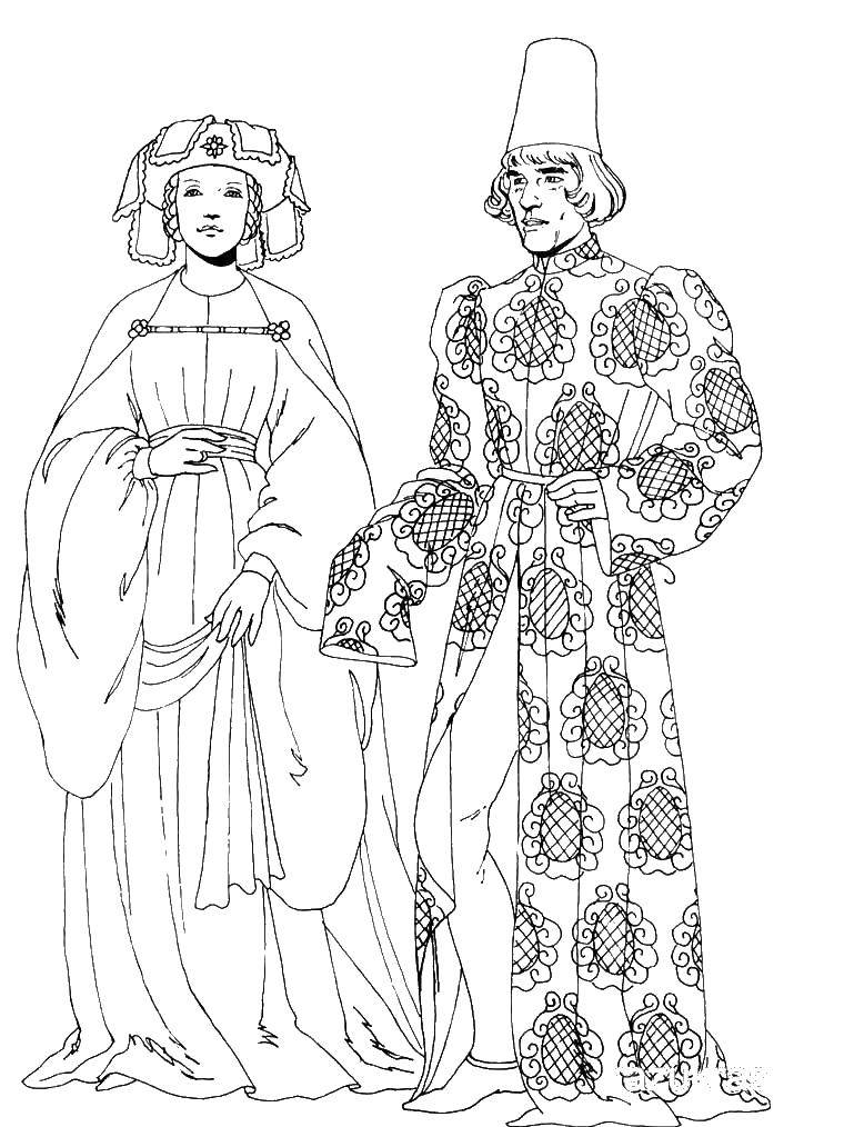 Coloring Vintage fashion. Category fashion. Tags:  fashion, clothing, medieval.