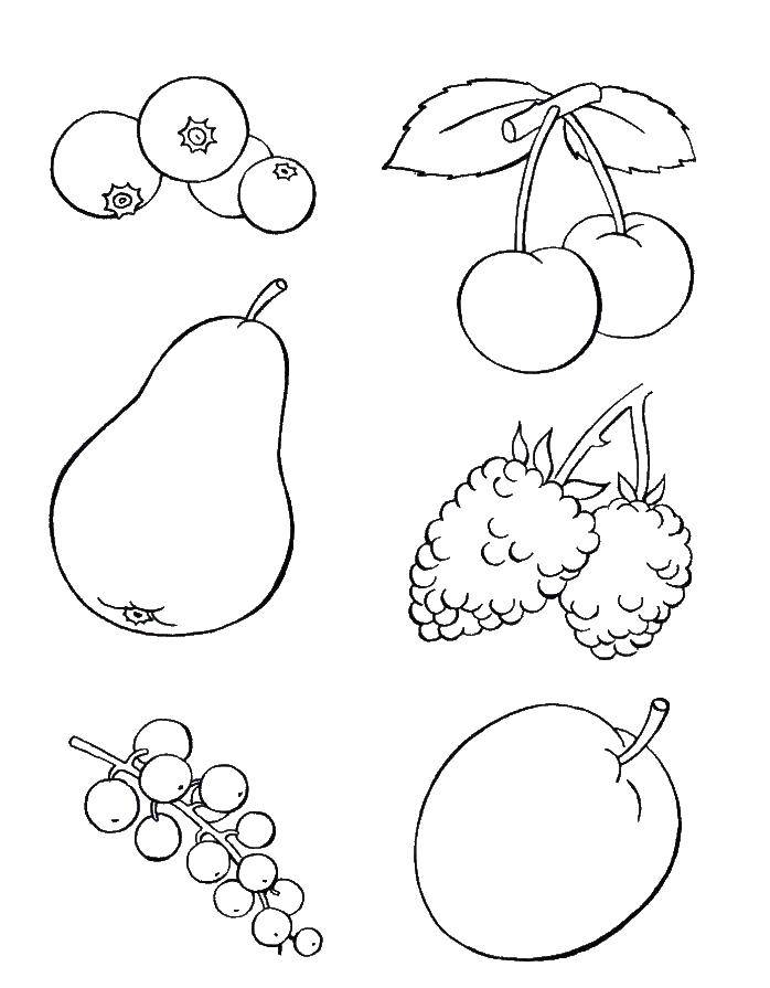 Coloring Berries, fruits. Category fruits. Tags:  fruits, berries.