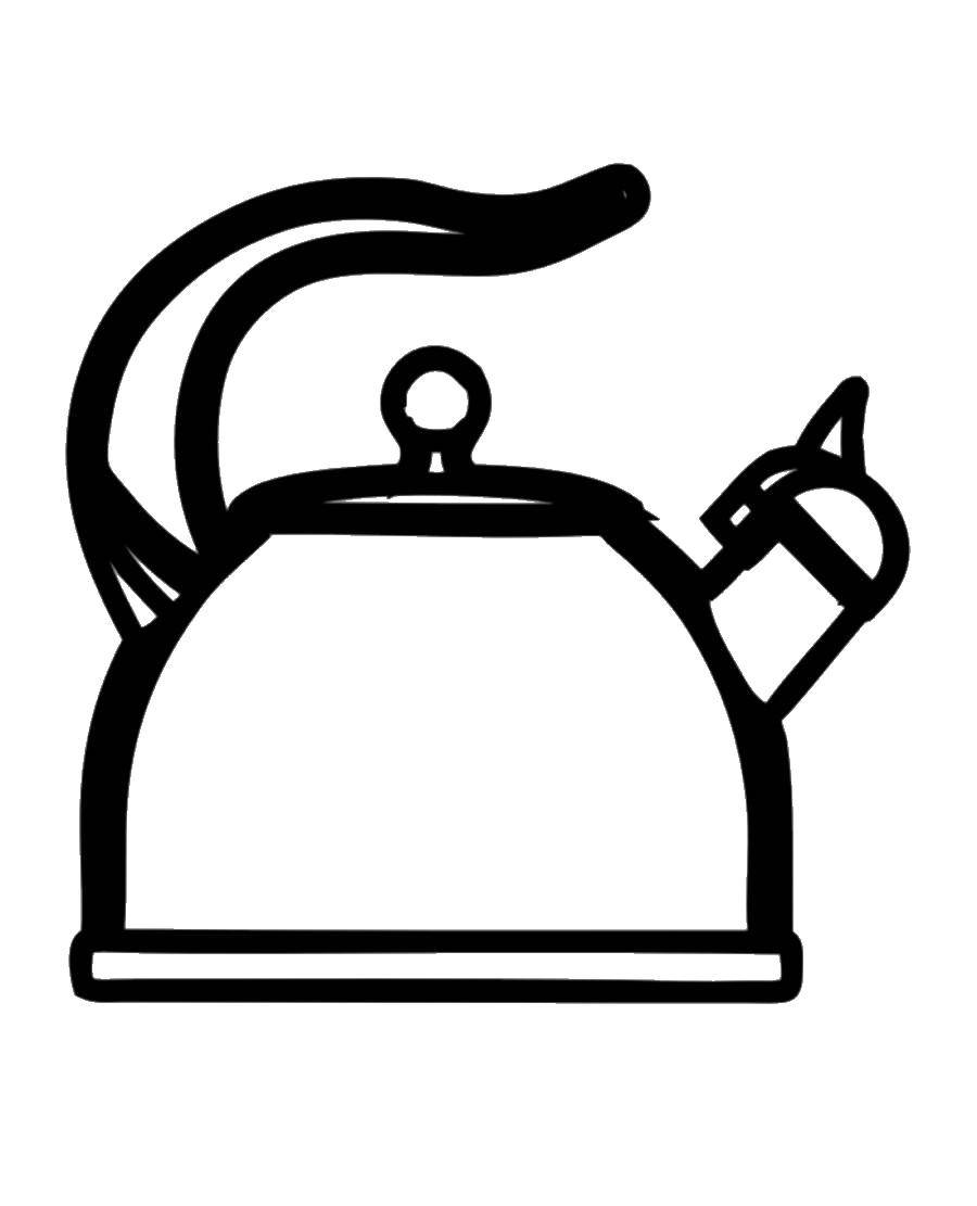 Coloring Kettle. Category dishes. Tags:  kettle, Cup.