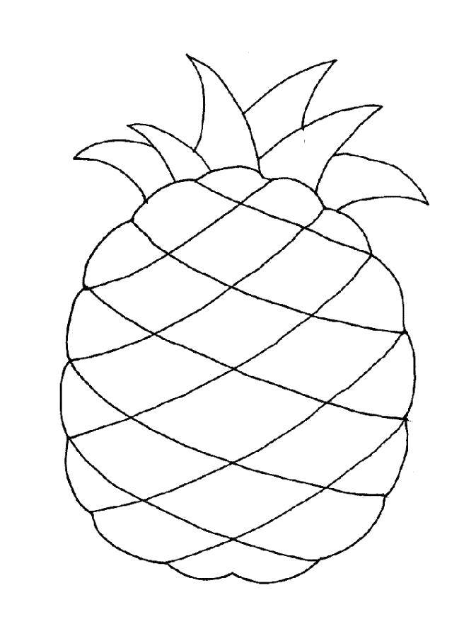Название: Раскраска Ананасик. Категория: фрукты. Теги: Фрукты, ананас.