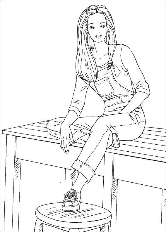 Coloring Barbie model. Category models. Tags:  Barbie , model.