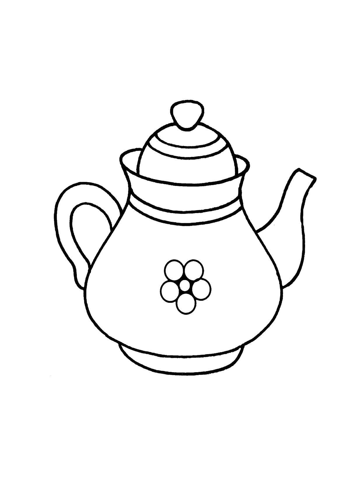 Coloring Kettle. Category dishes. Tags:  Crockery, kettle, glass.