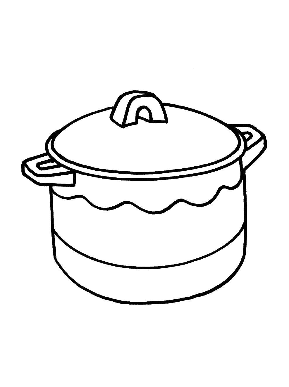 Coloring Pan. Category dishes. Tags:  utensils, pots.