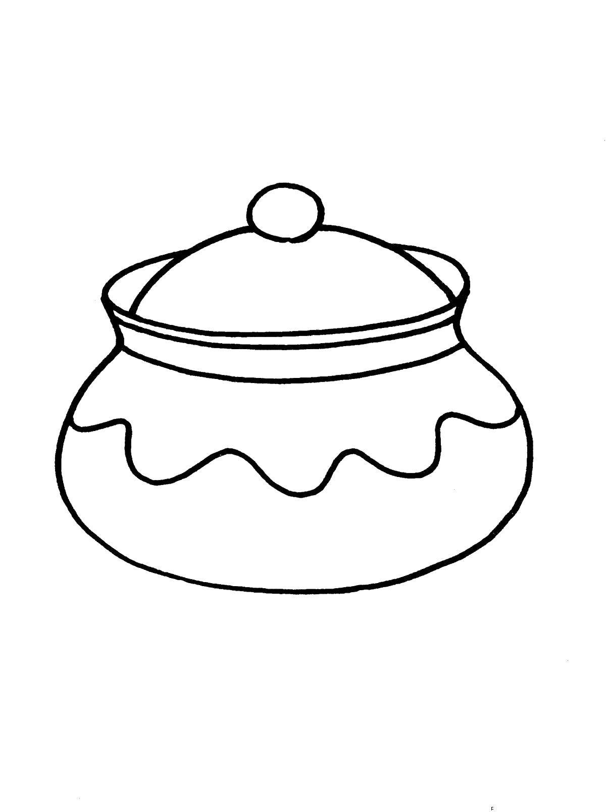 Coloring Sugar bowl. Category dishes. Tags:  Crockery, Cutlery.