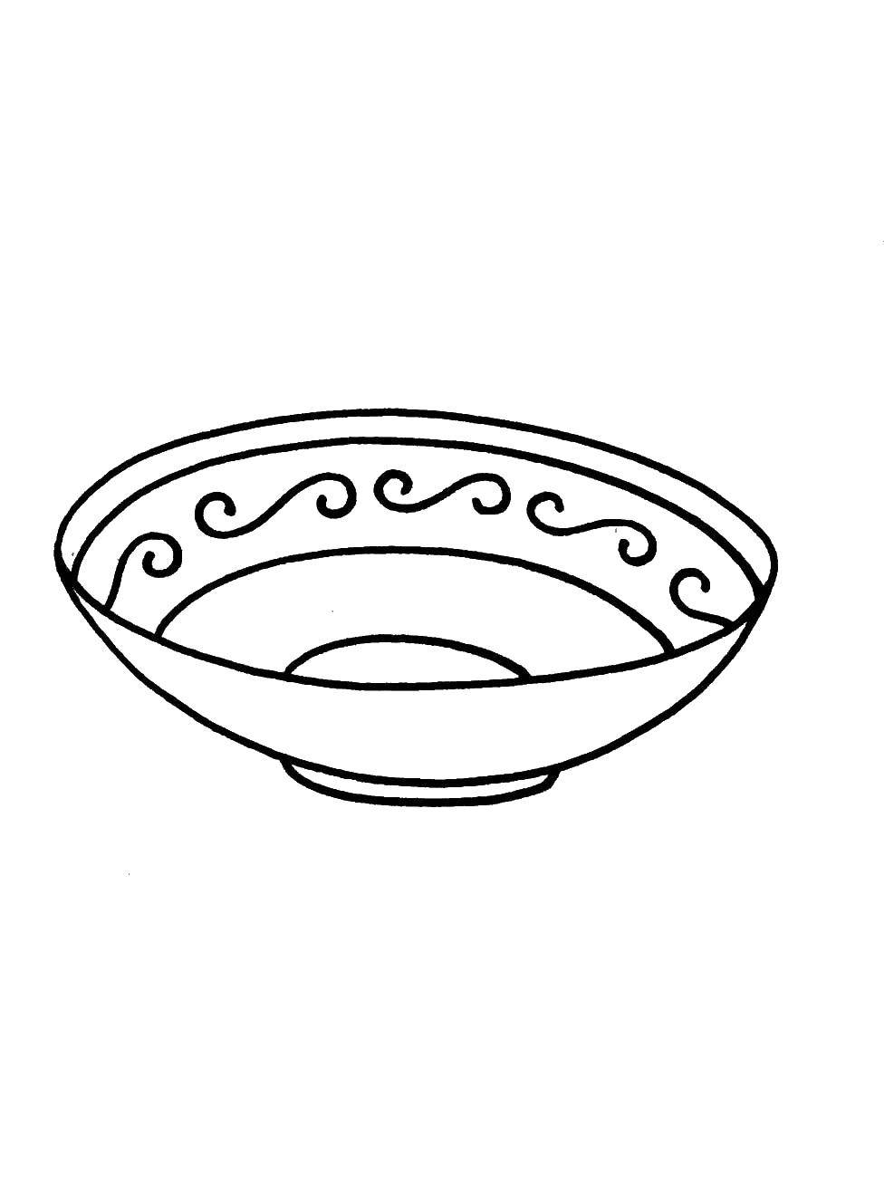 Coloring Plate. Category plate. Tags:  Dishes, bowl.