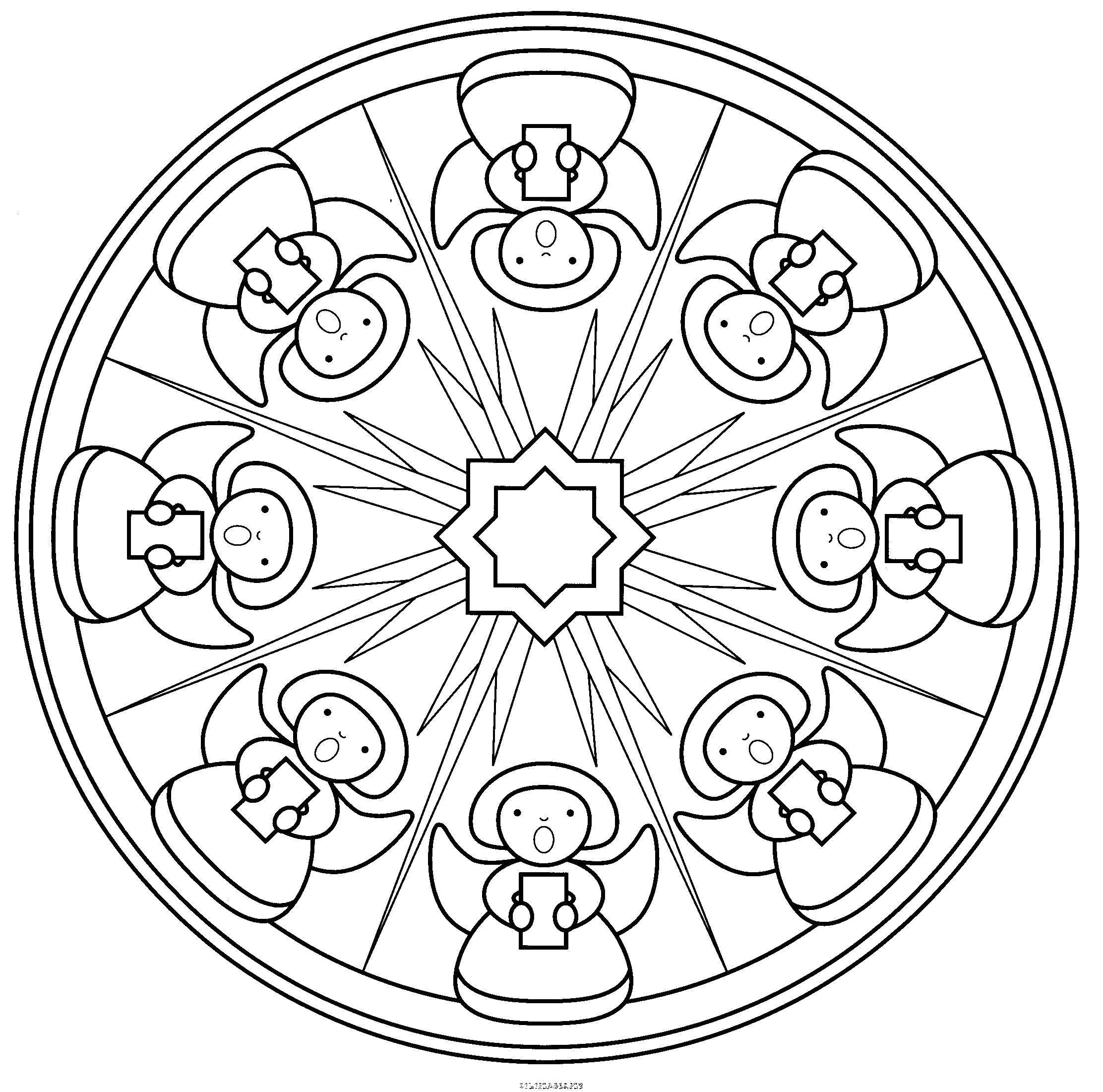 Coloring Patterned circle. Category plate. Tags:  Patterns, geometric.