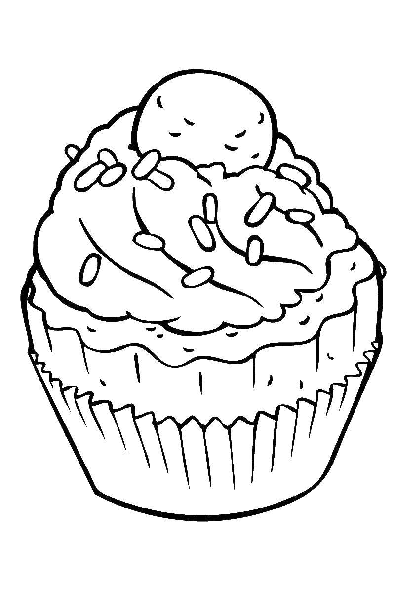 Coloring Cupcake. Category sweets. Tags:  sweets, cupcake, brownie.