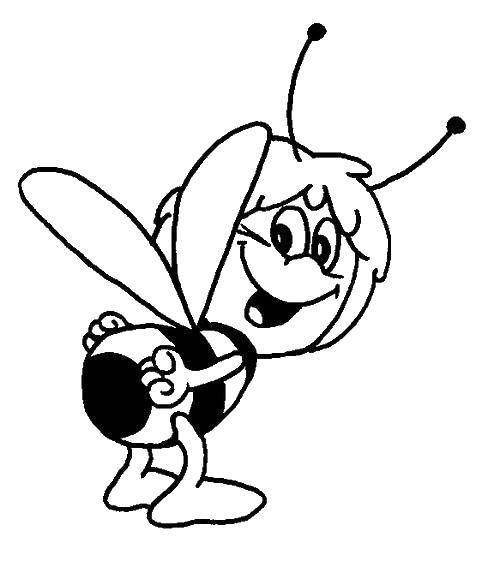 Название: Раскраска Пчелка мая. Категория: пчелка Мая. Теги: пчелка Мая.