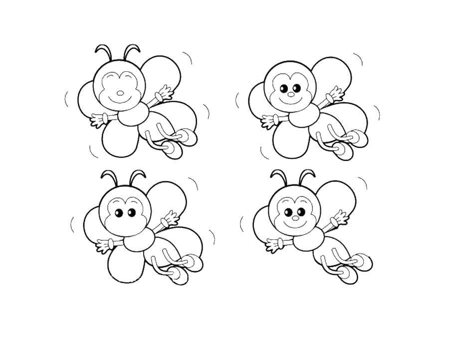 Coloring Draw bees. Category bee. Tags:  drawn, bee.