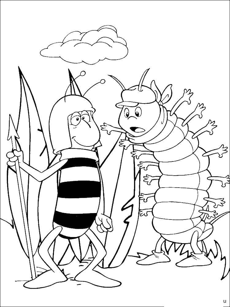 Coloring Friends bees Mai. Category the bee May. Tags:  the bee May, friends.