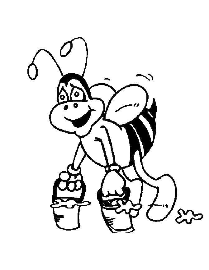 Название: Раскраска Пчела собирает нектар. Категория: пчела. Теги: пчела, нектар.