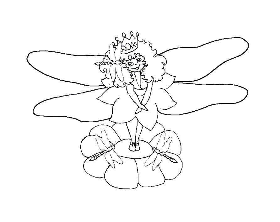 Coloring Flower fairy. Category fairy. Tags:  flower, fairy.