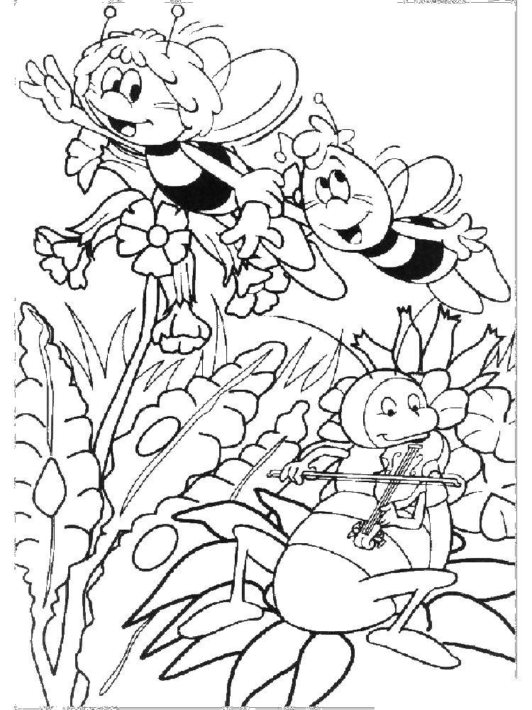 Название: Раскраска Пчелка мая и вилли летают в лугу. Категория: пчелка Мая. Теги: пчелка Мая, Вилли.