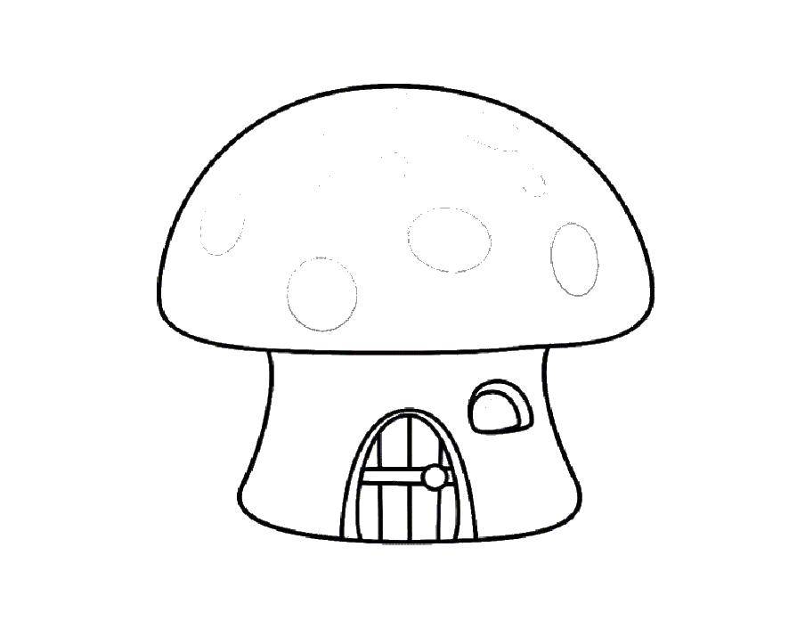 Название: Раскраска Дом из грибочка. Категория: грибы. Теги: грибы, шампиньоны.