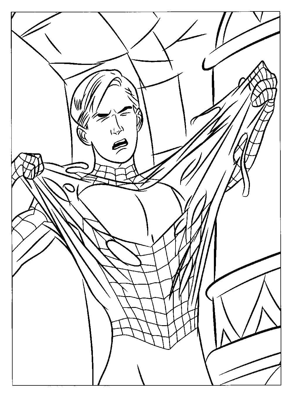 Coloring Peter Parker. Category coloring spiders. Tags:  Comics, Spider-Man, Spider-Man.