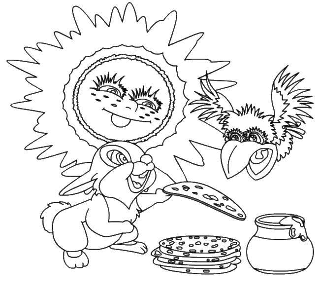 Coloring Pancakes on Shrove Tuesday. Category carnival. Tags:  Maslenitsa , pancakes.