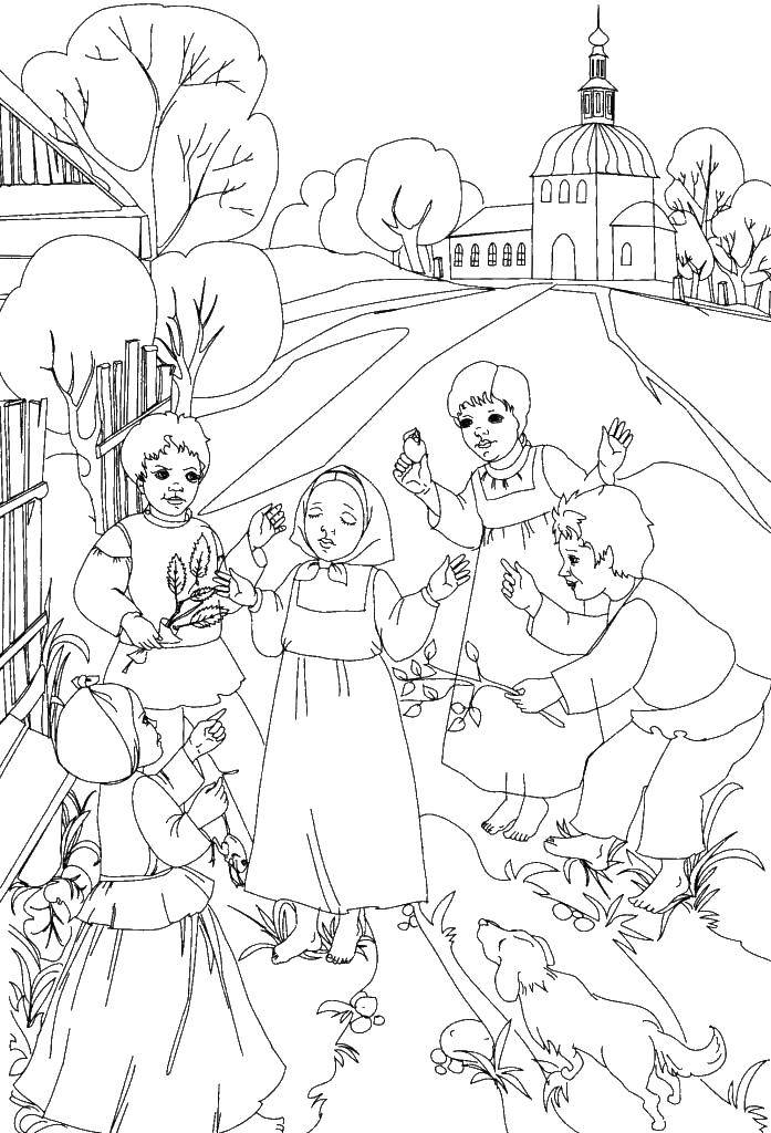 Картинка раскраска на Масленицу для детей