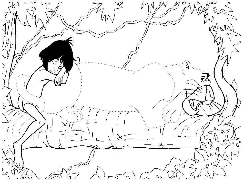 Coloring Mowgli and Bagheera. Category Mowgli. Tags:  Mowgli.