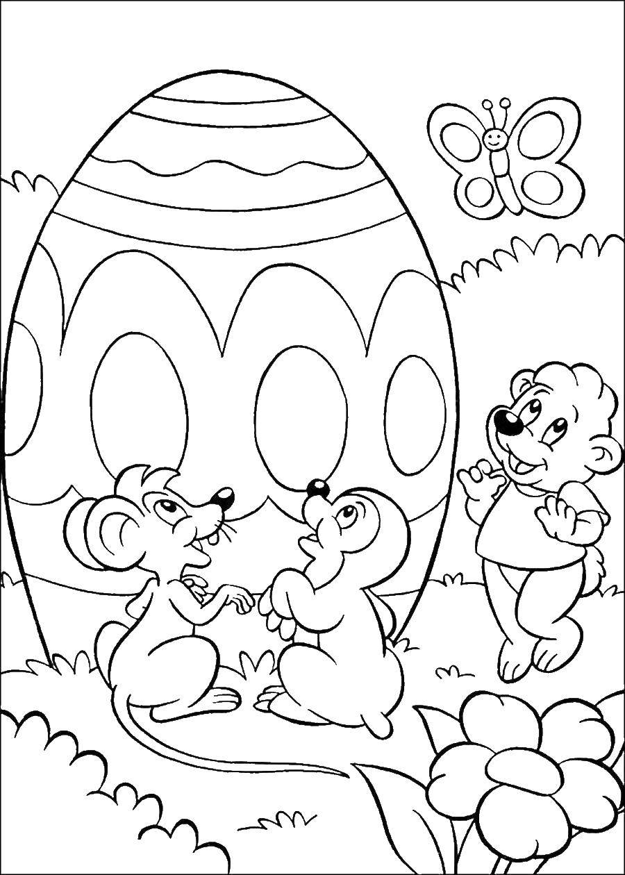 Coloring Mouse from the Easter egg. Category Christ is risen. Tags:  Easter, eggs, patterns.