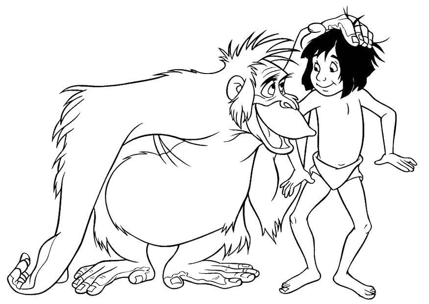 Coloring The monkey and Mowgli. Category Mowgli. Tags:  Mowgli.