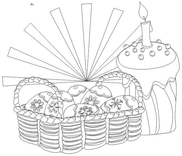 Coloring Pasca and eggs. Category Christ is risen. Tags:  Easter, eggs, patterns.