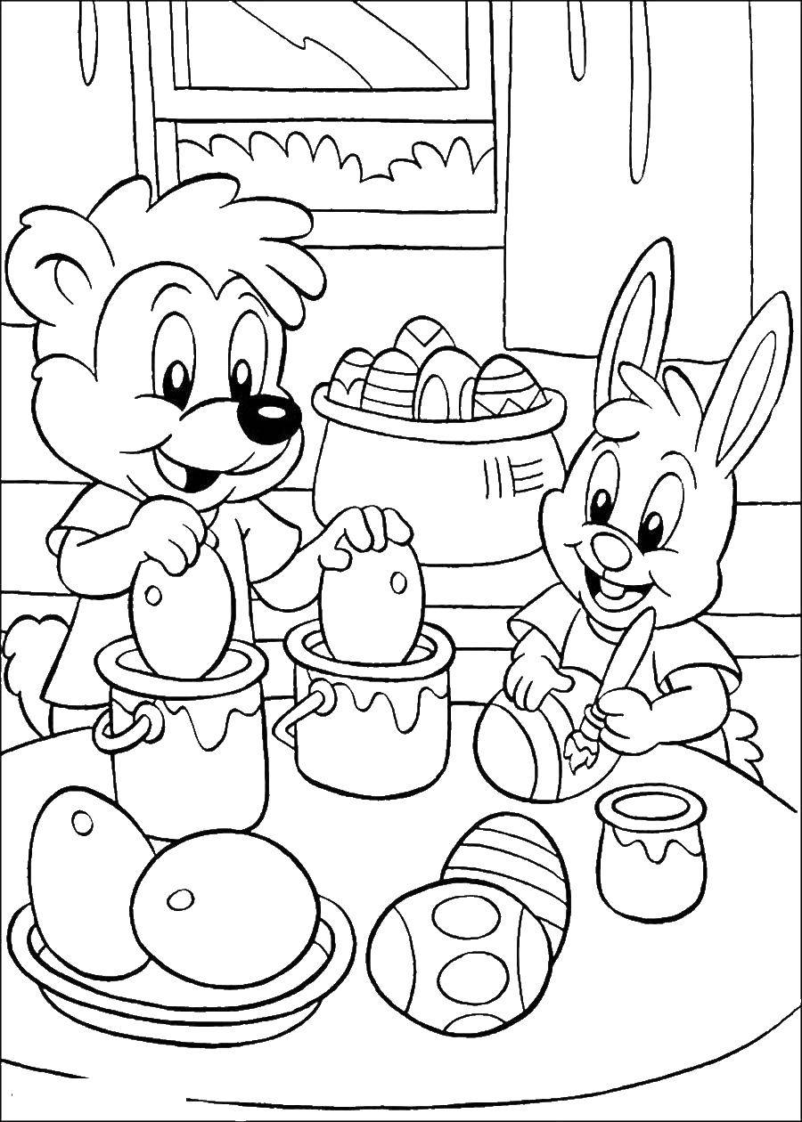 Coloring Painting Easter eggs. Category Christ is risen. Tags:  Easter, eggs, patterns.