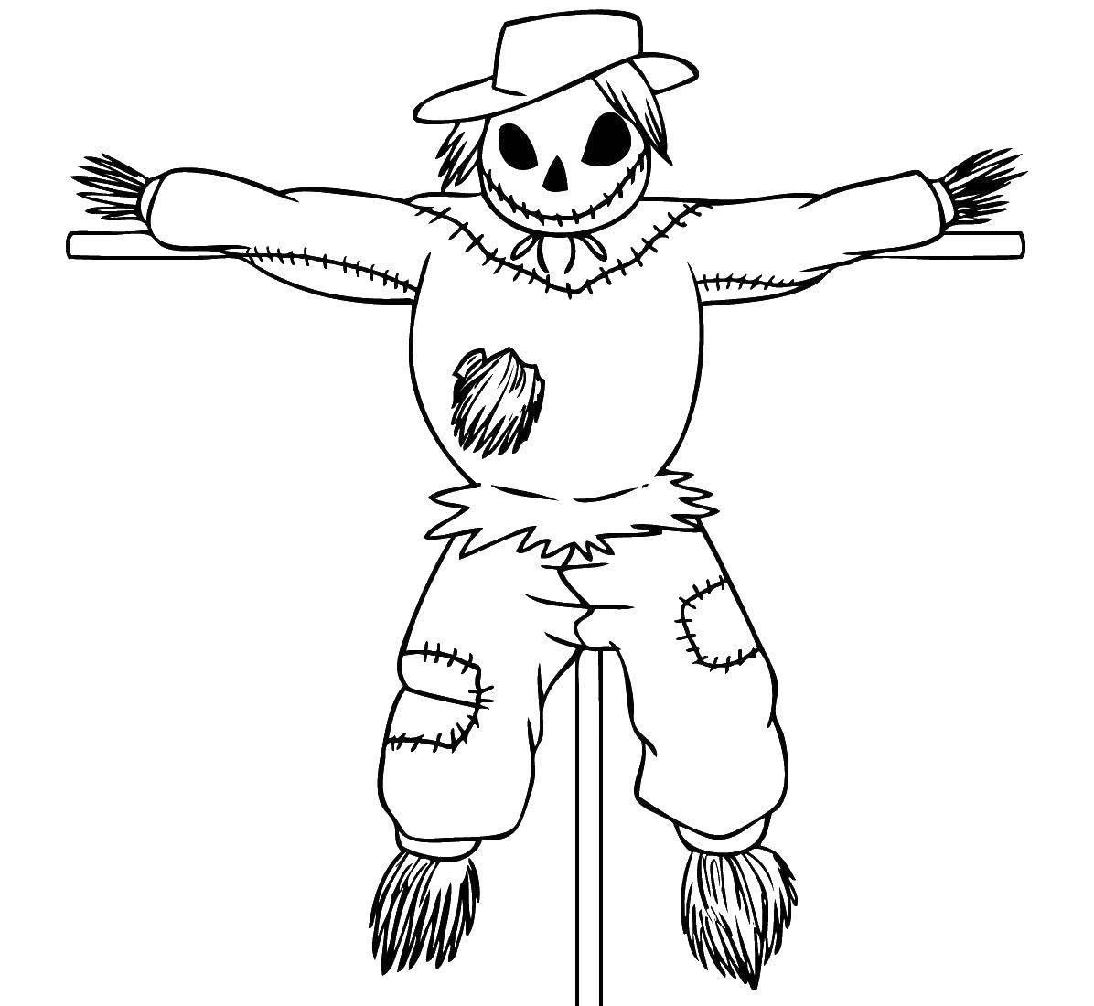 Coloring Scarecrow. Category carnival. Tags:  Maslenitsa , pancakes.