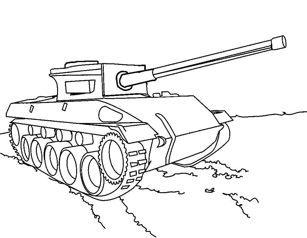 Название: Раскраска Военный танк. Категория: военное. Теги: Военное, танк.